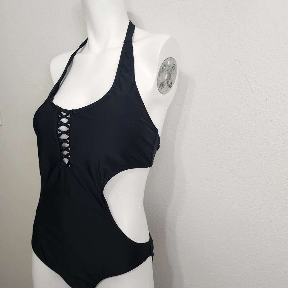 Apollo Black One Piece Swimsuit Size L